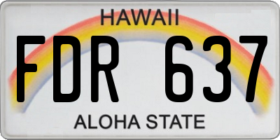 HI license plate FDR637