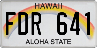 HI license plate FDR641