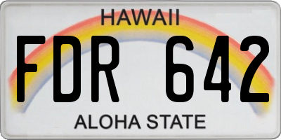 HI license plate FDR642