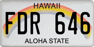 HI license plate FDR646