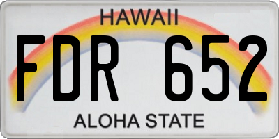 HI license plate FDR652