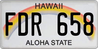 HI license plate FDR658