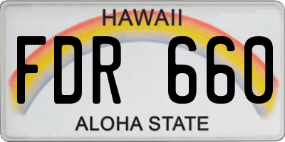 HI license plate FDR660