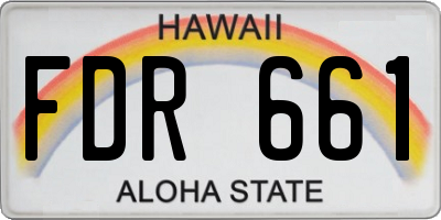HI license plate FDR661