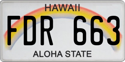 HI license plate FDR663