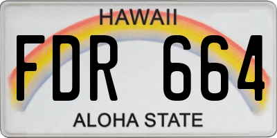 HI license plate FDR664