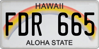 HI license plate FDR665
