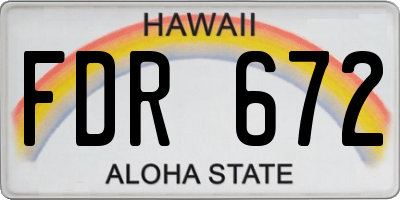 HI license plate FDR672