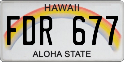 HI license plate FDR677