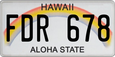 HI license plate FDR678