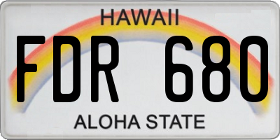 HI license plate FDR680