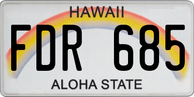 HI license plate FDR685