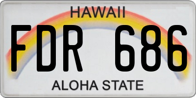 HI license plate FDR686