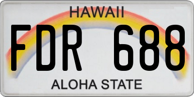 HI license plate FDR688