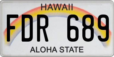 HI license plate FDR689