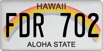 HI license plate FDR702