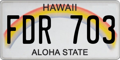 HI license plate FDR703