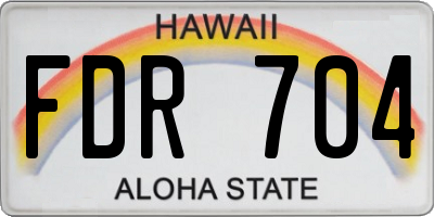 HI license plate FDR704