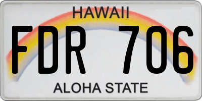 HI license plate FDR706