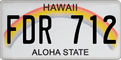 HI license plate FDR712