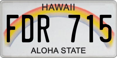 HI license plate FDR715