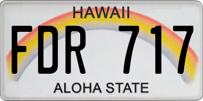 HI license plate FDR717