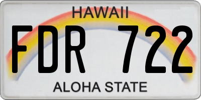 HI license plate FDR722