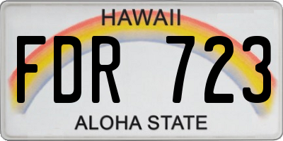 HI license plate FDR723
