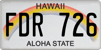 HI license plate FDR726