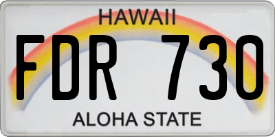 HI license plate FDR730