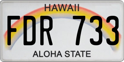 HI license plate FDR733