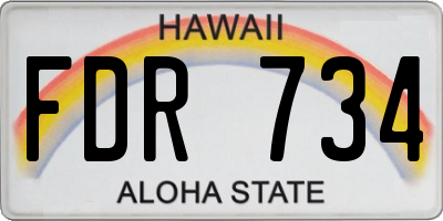 HI license plate FDR734
