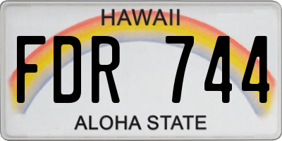 HI license plate FDR744