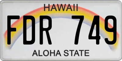 HI license plate FDR749