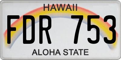 HI license plate FDR753