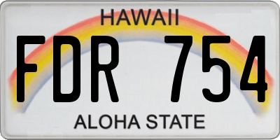 HI license plate FDR754