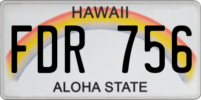 HI license plate FDR756