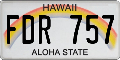 HI license plate FDR757