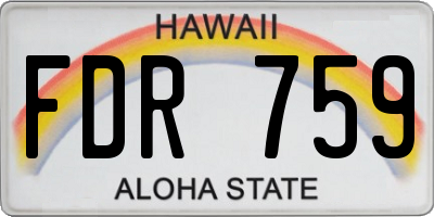 HI license plate FDR759