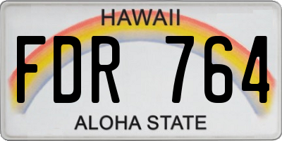 HI license plate FDR764