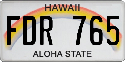HI license plate FDR765