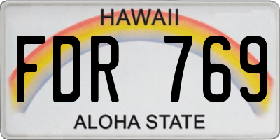 HI license plate FDR769