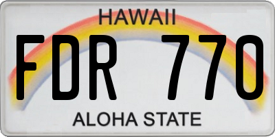 HI license plate FDR770