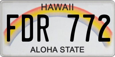 HI license plate FDR772