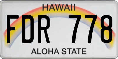HI license plate FDR778