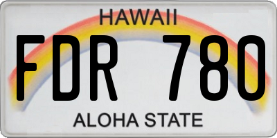 HI license plate FDR780