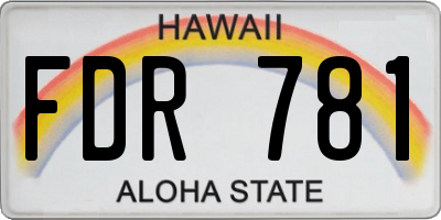 HI license plate FDR781