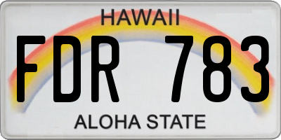 HI license plate FDR783