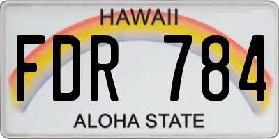 HI license plate FDR784