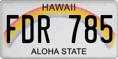 HI license plate FDR785